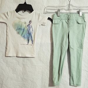 Disney H&M 3Y Frozen Tee and 3T jumping beans Mint pa